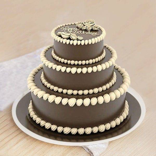 3 Tier Chocolate Truffle Cake - YuvaFlowers