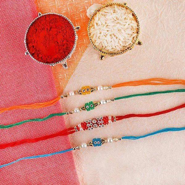 4 Designer Palatable Rakhi - YuvaFlowers