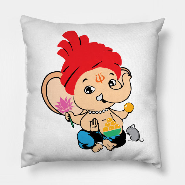 Childish Ganesha Printed Cushion