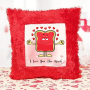 Printed Cushion Cover With Filler Red Love You This Much - YuvaFlowers