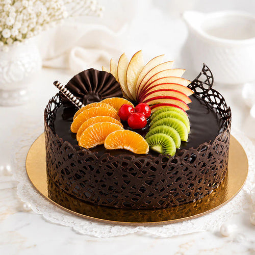 Chocolate N Fruit Duet Cake Online Gift Delivery