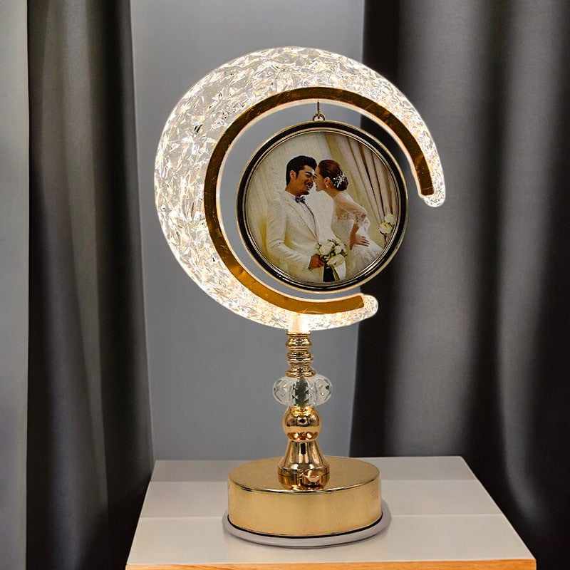 Half Moon Crystal Tower Lamp