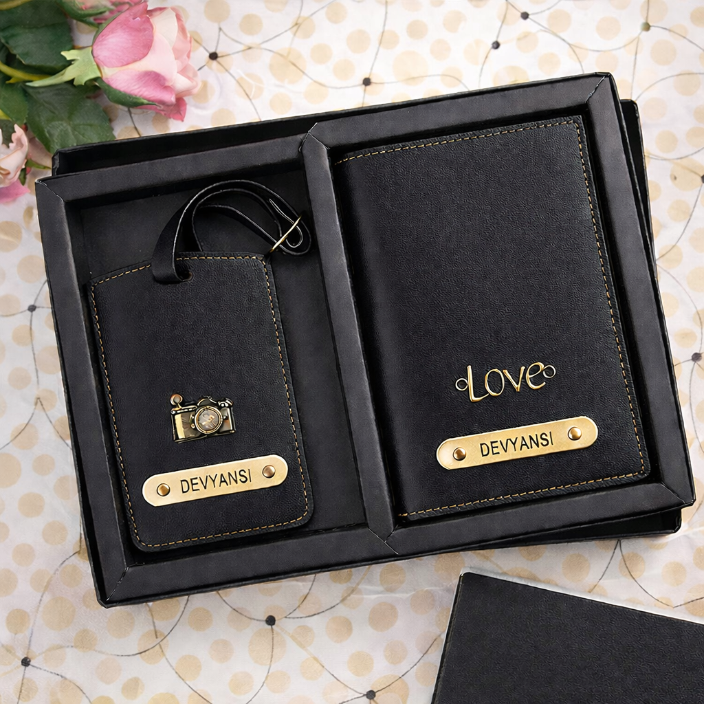 Customized Passport And Luggage Tag Combo