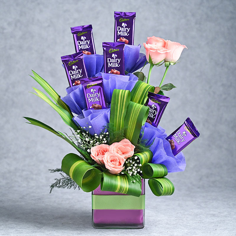 Cadbury Dairy Milk Rose Bouquet - YuvaFlowers