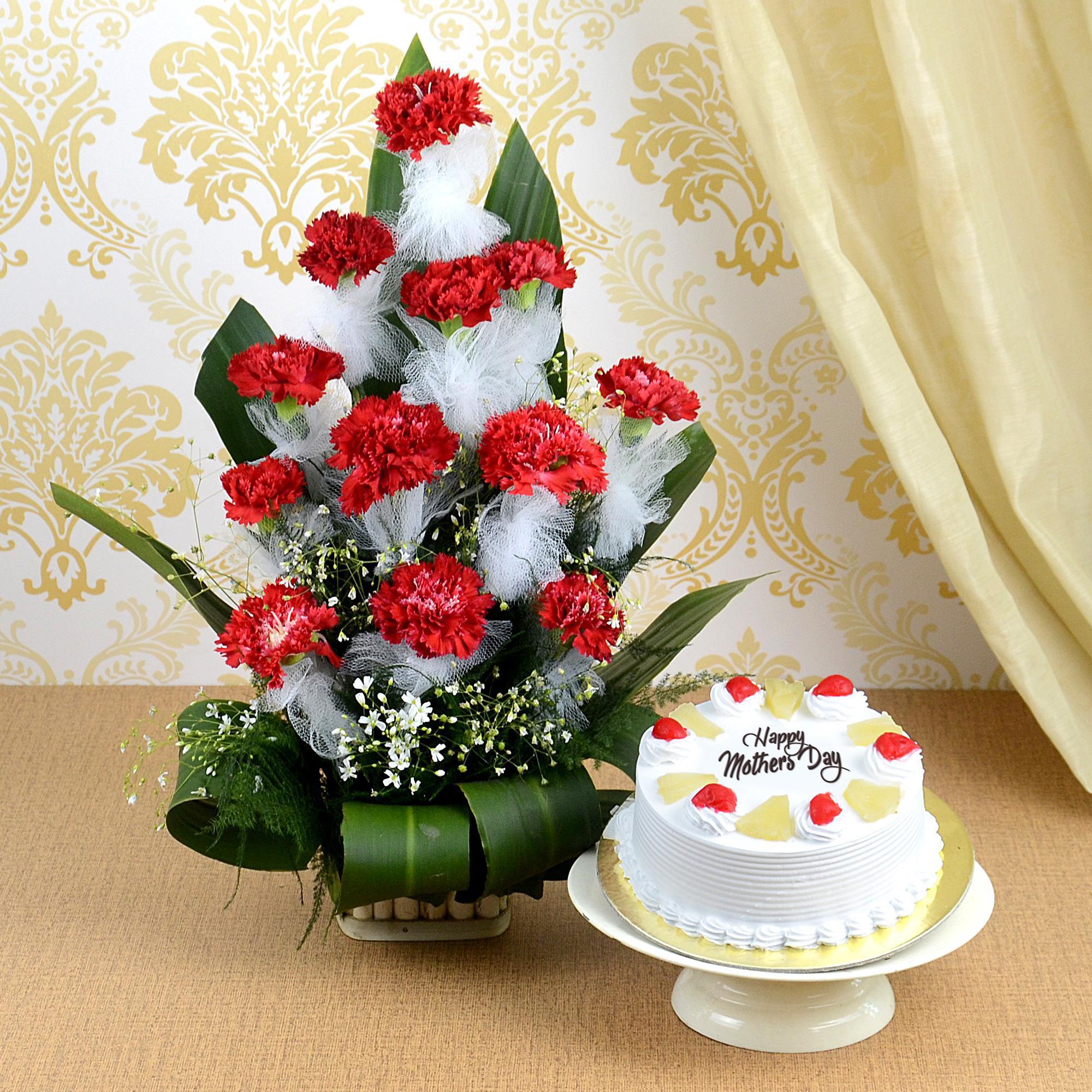 Red Carnation Hamper For Mom 