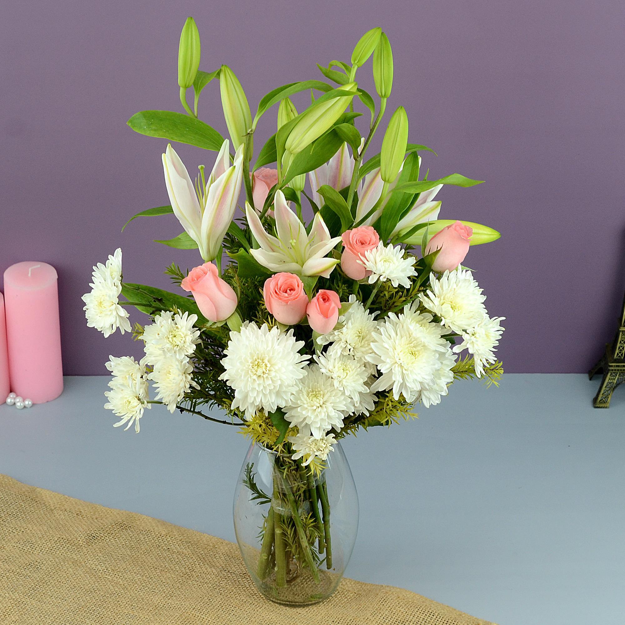 Serene Blooms in a Vase