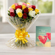 Mix Roses with Greeting Card