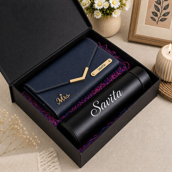 Personalized Luxury Women’s Wallet & Bottle Gift Set