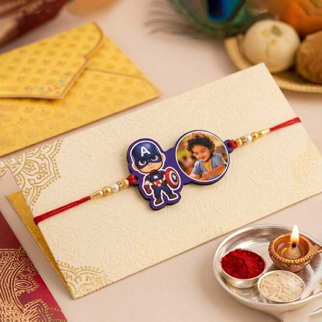 Personalized Photo Kids Rakhi – Custom Cartoon Picture Rakhi for Brother