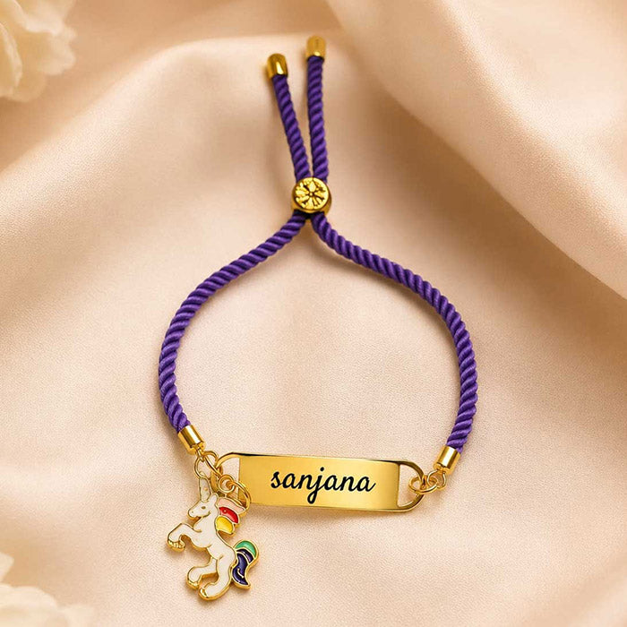 Personalized Thread Bracelet with Name Engraving Customized Name For Women