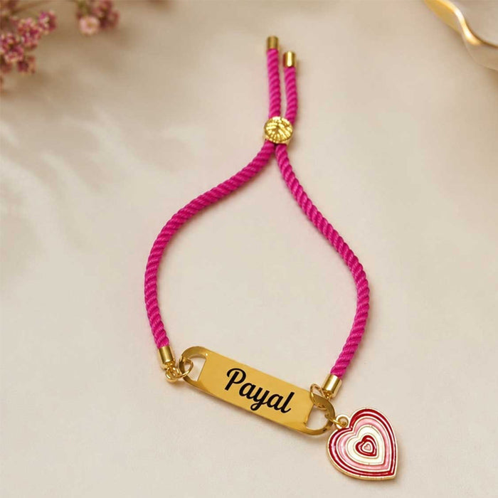 Personalized Thread Bracelet with Name Engraving Customized Name For Women