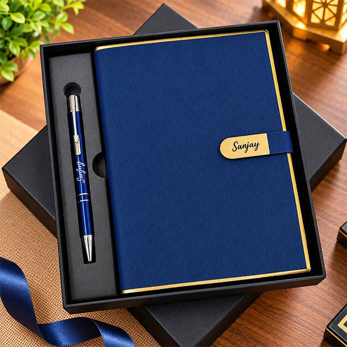 Royal Personalized Diary and Pen Gift Set