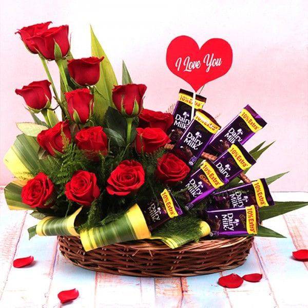 Affectionate Love Basket - YuvaFlowers