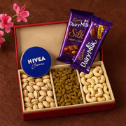Amazing Dryfruit Hamper With Nivea Cream And Chocolate