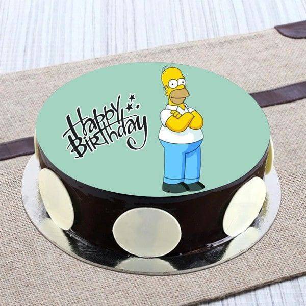 Angry Simpson Chocolate Photo Cake - YuvaFlowers