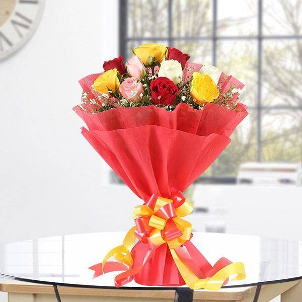 Assorted Roses Bouquet - YuvaFlowers