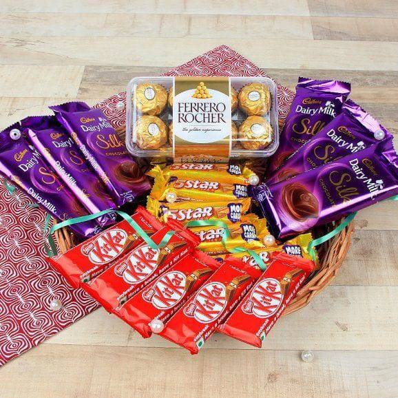 Basket Full of Chocolates - YuvaFlowers