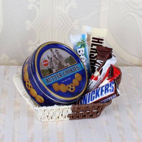 Basket of Cookies and Chocolates - YuvaFlowers