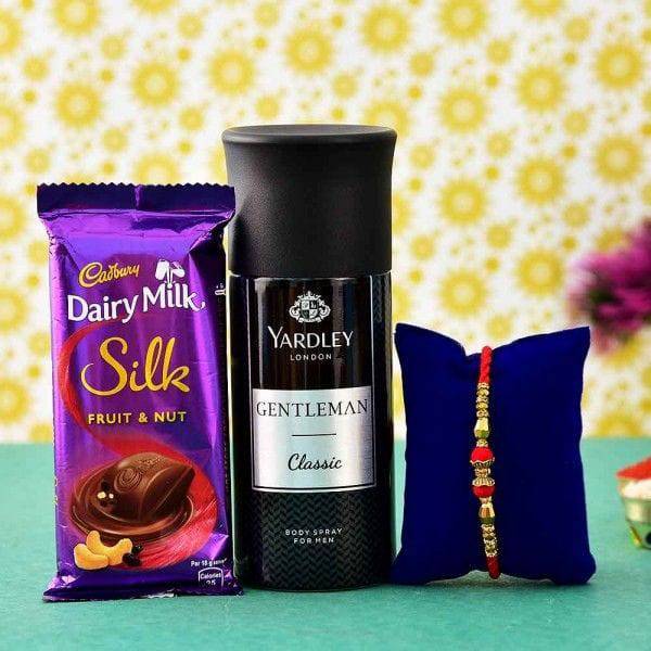 Beautiful Rakhi With Deo And Chocolate For Brother - YuvaFlowers
