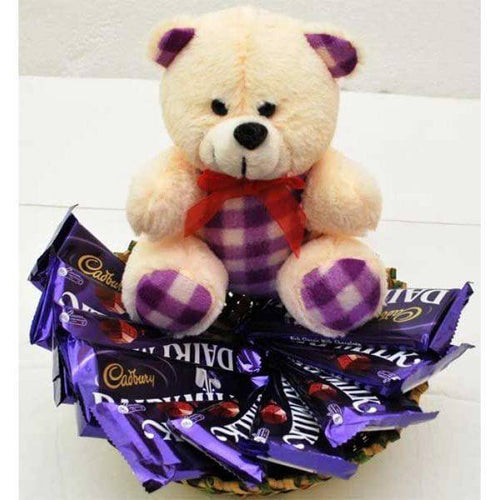 BEAUTIFUL TEDDY WITH DAIRY MILK Online Gift Delivery