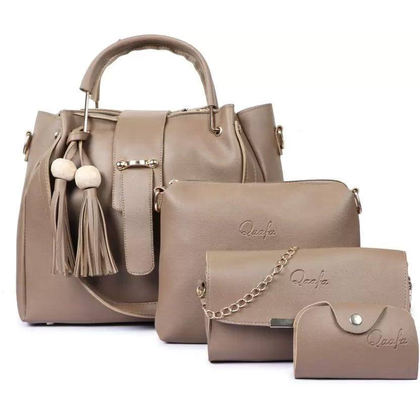 Beige Women Hand-held Bag - Extra Large  (Pack of 4) - YuvaFlowers