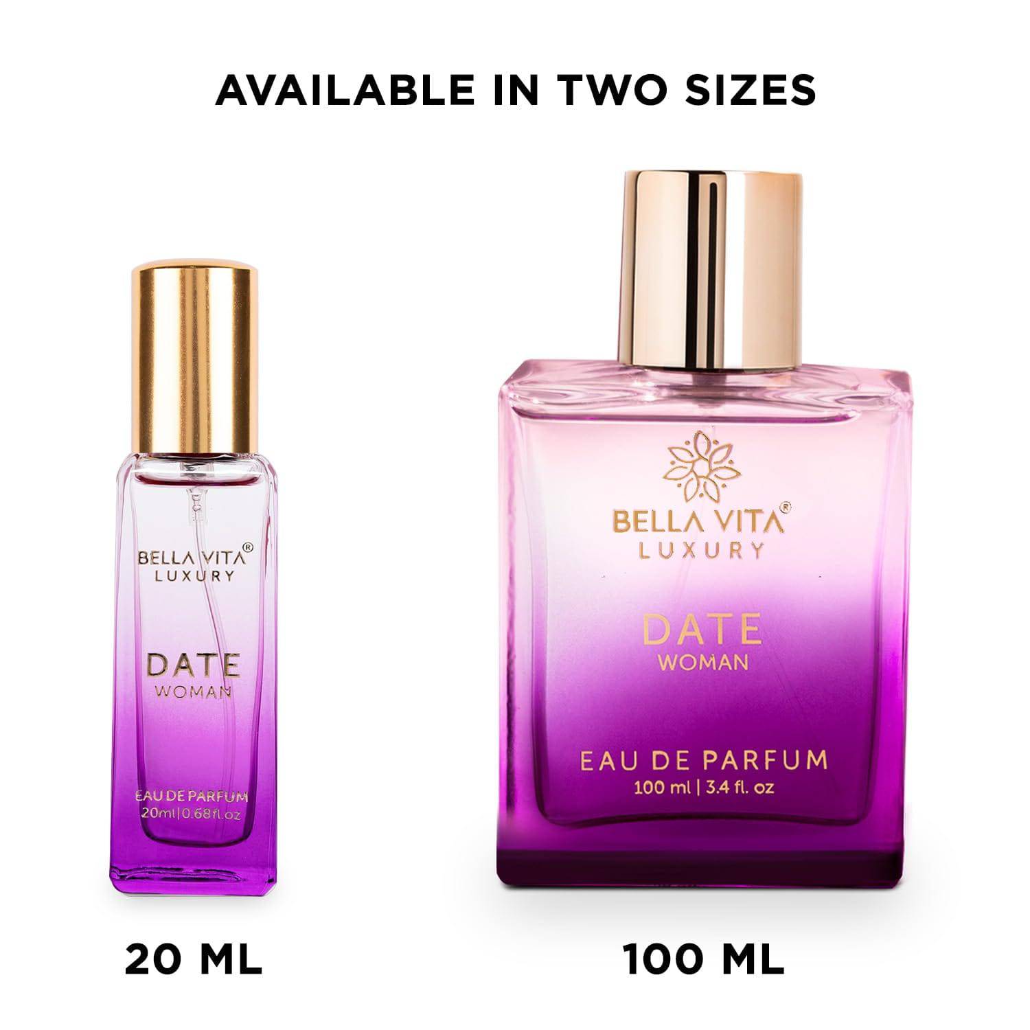 Bella Vita Luxury Date Eau De Parfum Perfume for Women with Pink Pepper, Red Fruit & Jasmine |Fruity & Spicy Long Lasting EDP Frgarance Scent, 20ml - YuvaFlowers