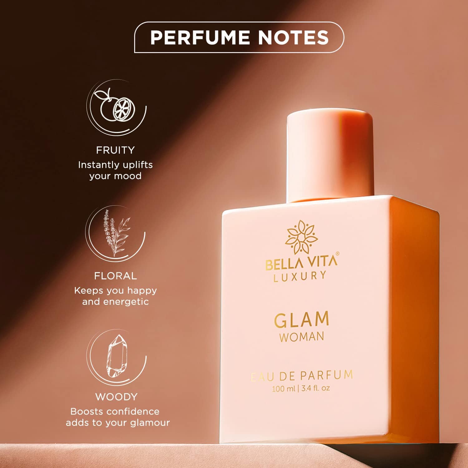 Bella Vita Luxury GLAM Woman Eau De Parfum Perfume for Her with White Honey & Virginia Cedar|Floral Long Lasting EDP Fragrance Scent for Women, 100 Ml - YuvaFlowers