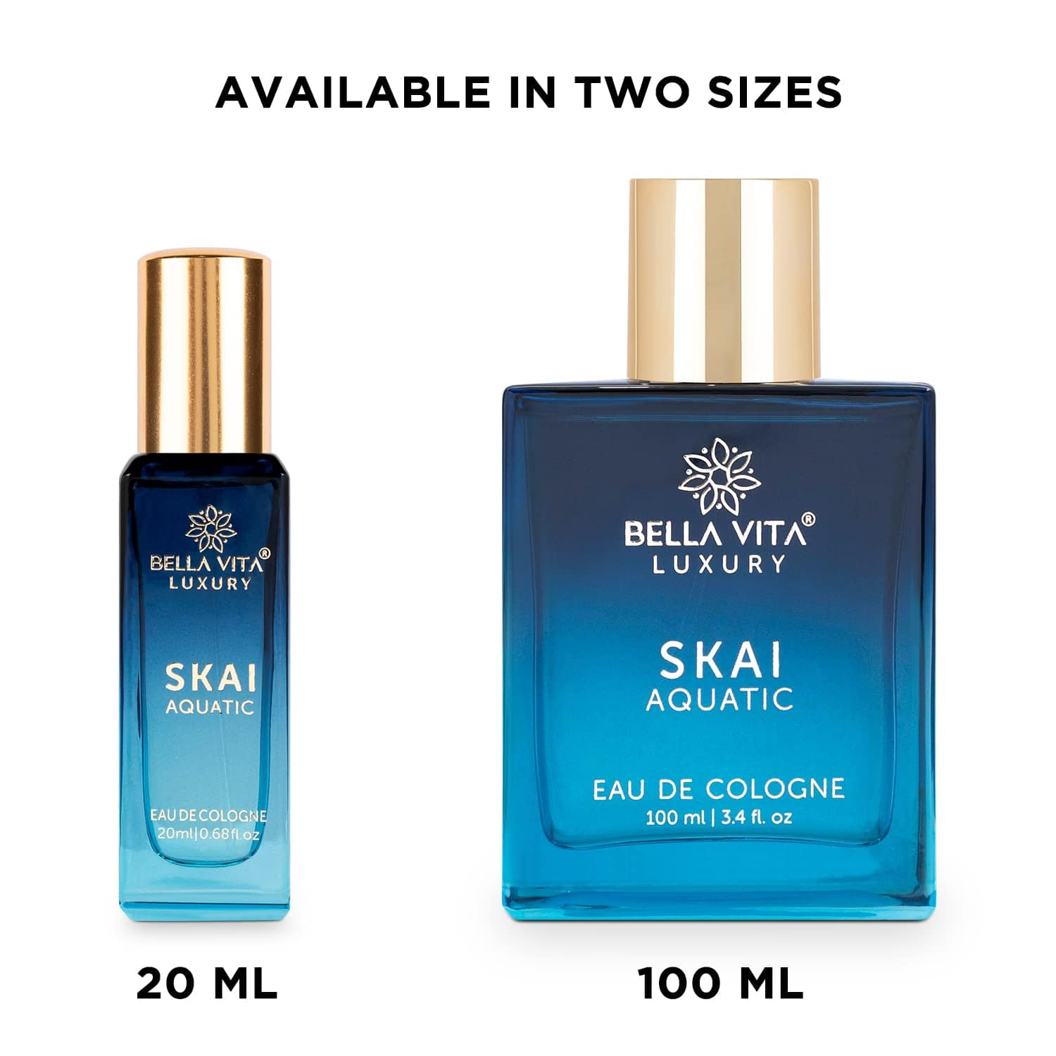 Bella Vita Luxury Skai Aquatic Eau De Cologne Unisex Perfume for Men & Women with Bergamot, Pink Pepper |Long Lasting Aqua EDC Fragrance Scent, 100 Ml - YuvaFlowers