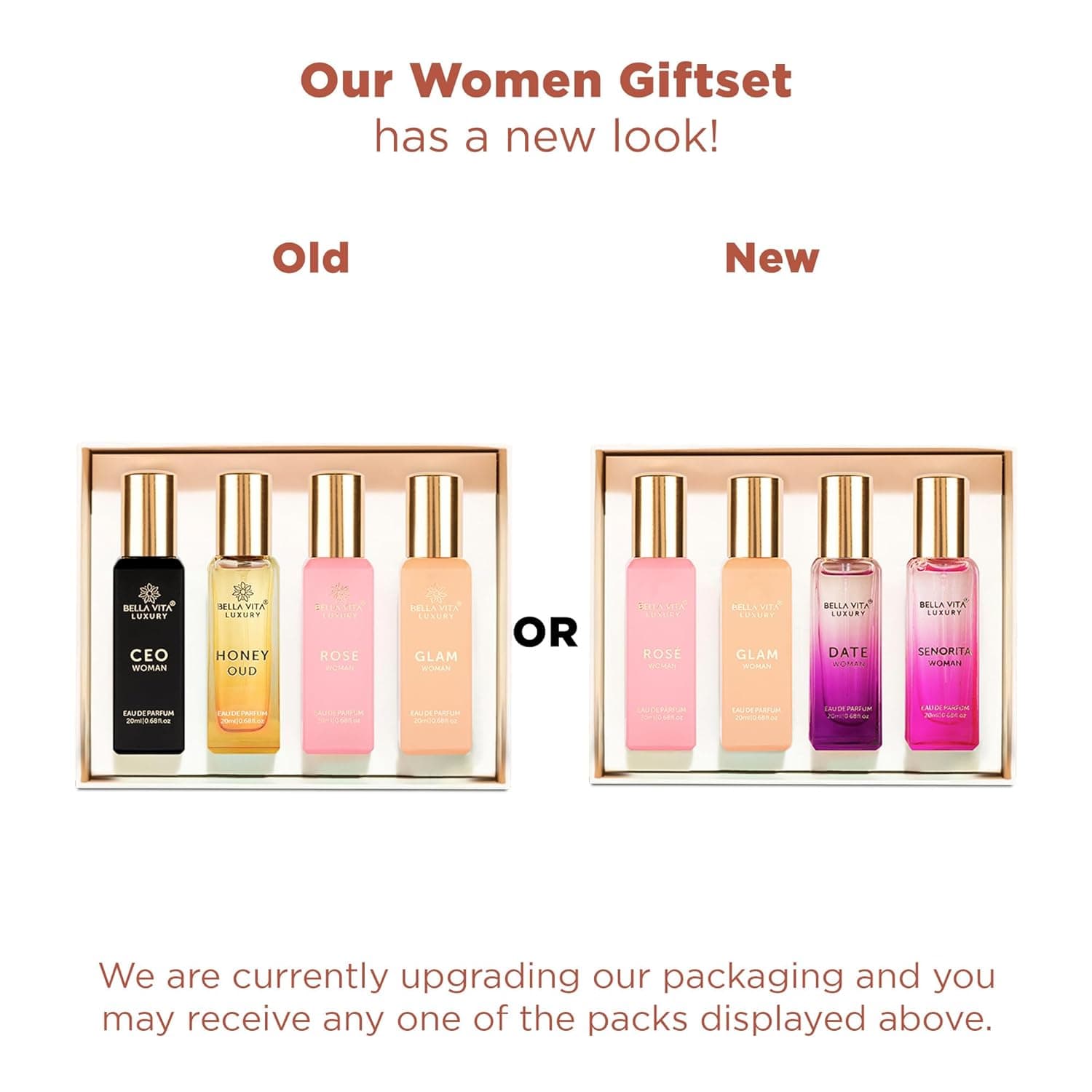 Bella Vita Luxury Woman Eau De Parfum Gift Set 4x20 ml for Women with Date, Senorita, Glam, Rose Perfume|Floral, Fruity Long Lasting EDP Fragrance Scent - YuvaFlowers