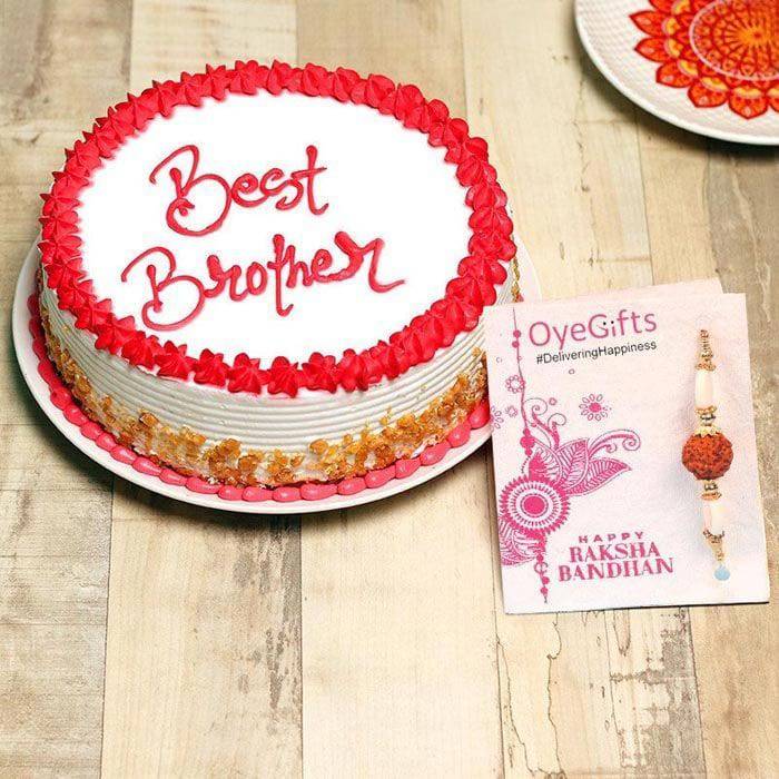 Best Brother Cake with Rakhi Combo - YuvaFlowers