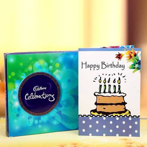 Birthday card with celebration - YuvaFlowers