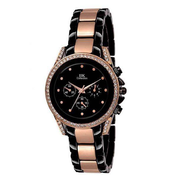 Black Dial Analog Watch for Womens - YuvaFlowers