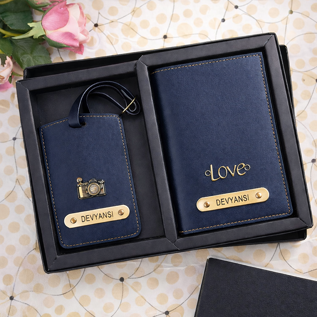 Customized Passport And Luggage Tag Combo