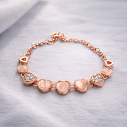 Blush Heart Rose-Gold Crystal Bracelet