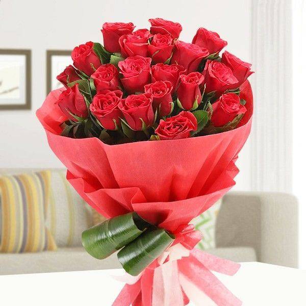 Bouquet of 20 Red Roses - YuvaFlowers