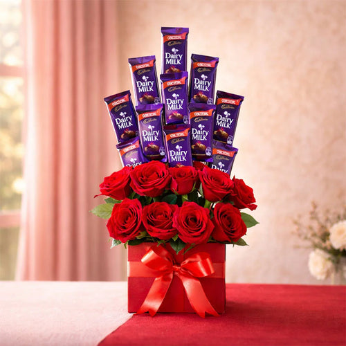 Bouquet of Love and Chocolates Online Gift Delivery