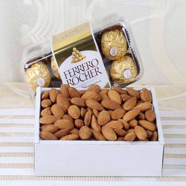 Box of Almond with Rocher Chocolates - YuvaFlowers