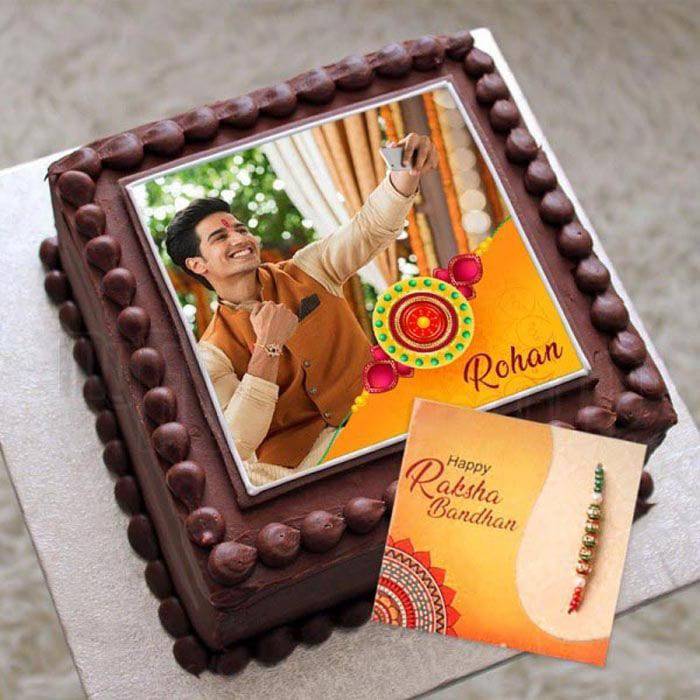 Brother Rakhi Personalised Photo Cake - YuvaFlowers