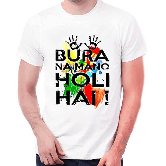 Bura Na Mano Holi Hai-Printed Holi T-Shirt Round Neck - YuvaFlowers