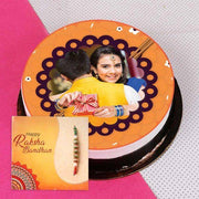 Butterscotch Rakhi Photo Cake - YuvaFlowers