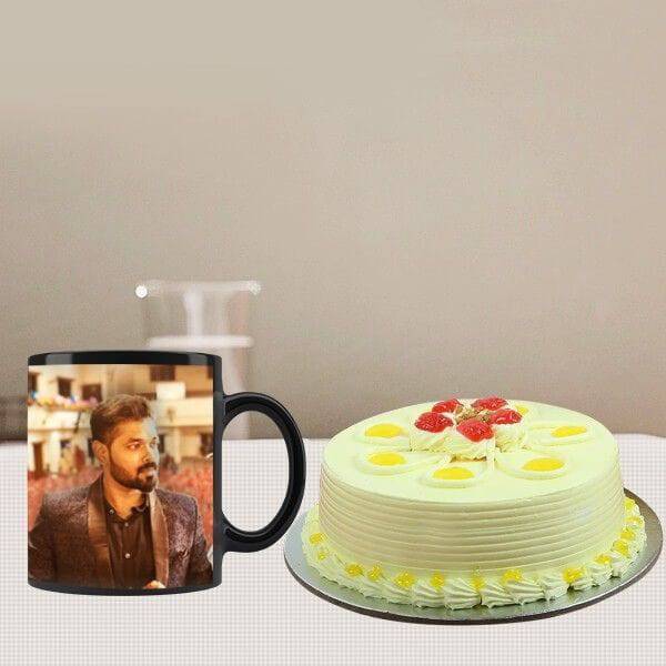 Butterscotch with Picture Mug - YuvaFlowers