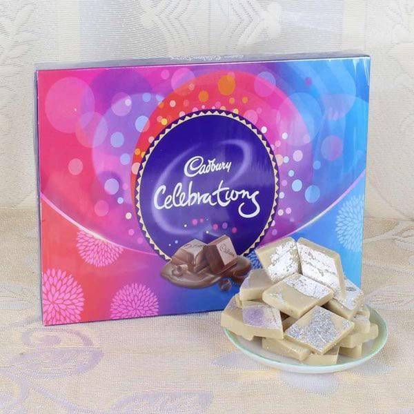 Celebration Chocolate and Kaju katli - YuvaFlowers