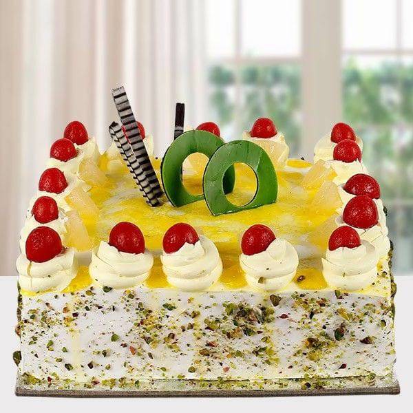 Cherry Topping Pineapple Cake - YuvaFlowers