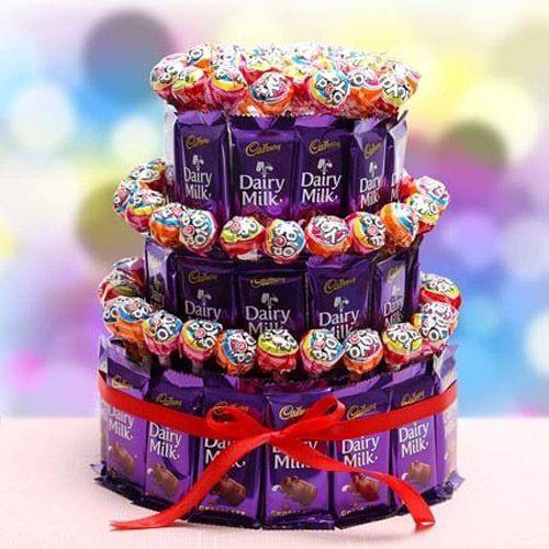 Choc n Pop 3 Tier Gift Hamper - YuvaFlowers