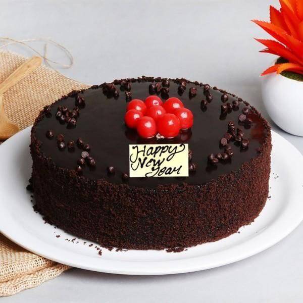Choco Fantasy New Year Celebration cake - YuvaFlowers