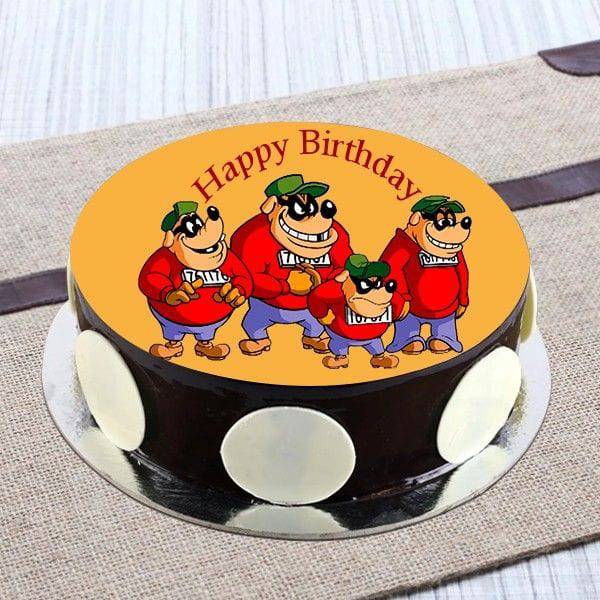 Chocolate Duck Tales Photo Cake - YuvaFlowers