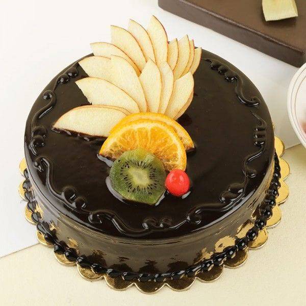 Chocolate N Fruit Duet Cake - YuvaFlowers