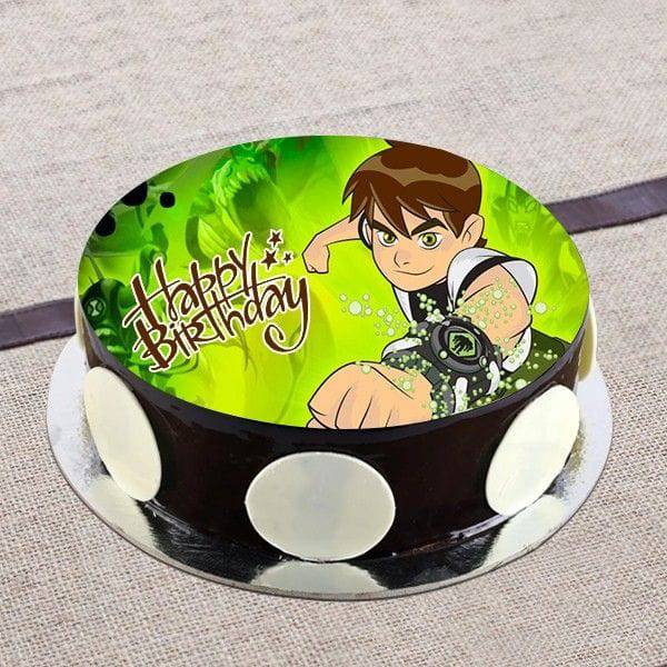 Chocolate Photo Ben 10 Cake - YuvaFlowers