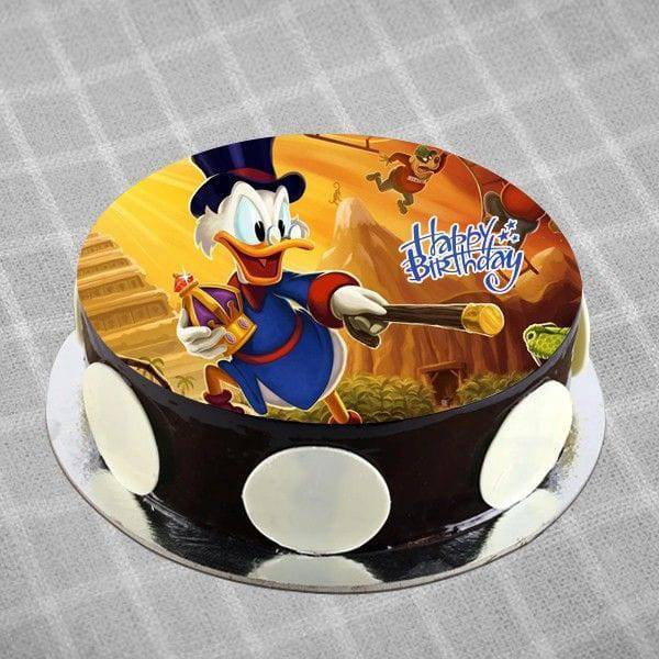 Chocolate Photo Cake of Scrooge McDuck - YuvaFlowers