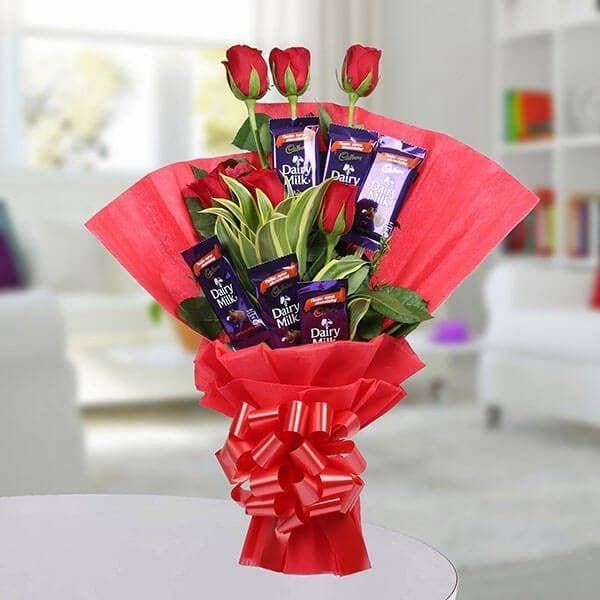 Chocolate Rose Bouquet - YuvaFlowers